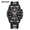 Reloj Marca Sanda para Hombre Tres Ojos Seis Manecillas Calendario Reloj para Hombre Banda de Acero Sólido Negocio Resistente al Agua Reloj de Cuarzo