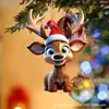 Colgante de enano de dibujos animados de acrílico para árbol de Navidad lindo enano impresión de avión adornos de muñeca china decoración de Año Nuevo
