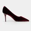 Fábrica de Origem Personalizadas Transfronteiriças Sapatos de Salto Alto Bico Fino para Mulheres com Salto Fino, Adequados para Cheongsam, Sapatos de Casamento de Tira Única