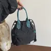 Bolso de Cubo con Cierre de Cordón de Gran Capacidad, Nuevo Estilo Coreano Color Sólido Casual Multiusos Bolso de Mano, Bolso Cruzado Simple de Moda para Mujer