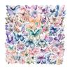 50 Stickers de Mariposas de Colores PET Stickers Impermeables DIY Stickers para Taza de Agua Stickers Decorativos Lindos para Carcasa de Teléfono Móvil Stickers de Mariposas