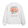 Moletom gola redonda com estampa de letras estilo rua para homens, moletom casual de manga comprida com vibe da moda de rua americana para primavera e outono