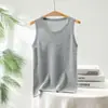 Camisola Adelgazante 100% Cachemira Pura Nuevo Estilo Otoño e Invierno 2026 Top de Punto Ajustado Sin Mangas Prenda Base