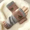 Guantes Personalizados para Otoño e Invierno, Guantes de Punto Cálidos y de Moda para Mujer, Moda Transfronteriza Guantes Bordados Patchwork Cálidos