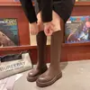 Botas Botas de Mujer 2024 Nuevo Otoño e Invierno Suela Gruesa Forro Polar Media Caña Botas Altas Botas de Caballero Botines
