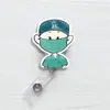 Nuevo Lindo Moda Coreana Dibujos Animados Hebilla Fácil de Tirar Clip para Insignia de Identificación de Trabajo Insignia Retráctil Clip para Insignia