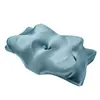 Almohada cervical de espuma viscoelástica con forma de mariposa para dormir de lado, antiarrugas, no presiona la cara, no es propensa a colapsar, rebote lento, núcleo de almohada para dormir en casa