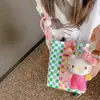Hd6220A05 Bolsa Tejida de Plástico Colorida de Hello Kitty Dibujos Animados Linda Bolso Cruzado Bolso de Mano para Salir al Trabajo Bolsa de Cesta de Verduras