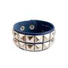 Pulsera de personalidad punk europea y americana, pulsera cuadrada de remaches de doble fila, pulsera de cuero de moda para pareja [Directo de fábrica]]
