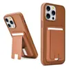 Adecuado para Apple 15Promax Funda para Teléfono Móvil con Portatarjetas Integrado Funda para Teléfono Móvil Iphone14 con Portatarjetas de Enchufe