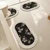 Alfombrilla absorbente para suelo de lavabo de baño, alfombrilla antideslizante de tierra de diatomeas, alfombrilla en forma de U para inodoro, felpudo para entrada de baño