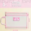 Bolsa de Archivo Clasificadora por Materia A4 Gran Capacidad Cremallera de Doble Capa Bolsa para Guardar Tareas Uso Estudiantes Bolsa Transparente de Malla para Información