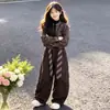 Moda Primavera e Outono para Meninas Estiloso Jaqueta de Couro para Motocicleta de Crianças de Tamanho Médio e Grande Casaco Calça de Trabalho Cor Café Conjunto de Duas Peças
