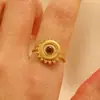 Anillo Cruzado Europeo y Americano de Acero Inoxidable con Forma Especial Calada Piedra Ojo de Tigre Perla Anillo para Dedo Índice de Mujer Nicho de Gama Alta Anillos