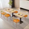 Chá com Leite Sobremesa Comercial Fast Food Mesa e Cadeiras Loja de Macarrão Luosifen Balcão de Café da Manhã Loja de Churrasco Lanches Conjunto Integrado Mesa de Jantar