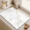 Tapete Drenante Simple de Mármol al por Mayor Tapete Absorbente de Agua Antideslizante de Tierra de Diatomeas para Encimera Tapete para Mesa de Comedor Tapete para Fregadero de Cocina