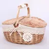 En Stock Canasta de Picnic Tejida a Mano de Sauce Bolsa de Almacenamiento Bolsa de Regalo para Exportación Canasta de Almacenamiento para Vino y Dulces