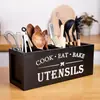 Caja de Almacenamiento de Cubiertos de Madera Maciza, Organizador de Cuchillos y Tenedores de Cocina, Estante de Almacenamiento para Tazones y Palillos, Caja de Almacenamiento Ajustable para Utensilios de Cocina