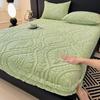 Sábana Bajera de Tafetán Engrosado tipo Gofre de Invierno Pieza Única Cálida Sencilla Protector de Colchón Cubierta de Cama Fija Todo Incluido