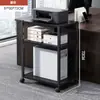 Gabinete de impresora estante de almacenamiento de escritorio para apartamento pequeño estante de almacenamiento móvil de pie soporte para host de computadora