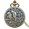 Reloj de Bolsillo Vintage de Bronce con Flor Doble de Ocho Pétalos para Hombres y Mujeres Reloj de Bolsillo de Cuarzo Reloj Grande Colgante Reloj de Regalo Reloj de Bolsillo Simple Creativo