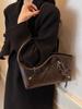 Bolsa de Trabalho Feminina 2024 Nova Outono e Inverno Moda Vintage Bolsa de Ombro Texturizada Casual Versátil Bolsa Tote