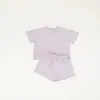 Conjunto Sencillo de Color Sólido Exclusivo de Fábrica de Origen Transfronterizo para Niños Bebé Niño Verano 100% Algodón Manga Corta Ropa Casual