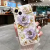 Aplicable a funda de teléfono Apple 18pro 17PROMAX flor rosa cubierta protectora de TPU IP16PRO flores de texto