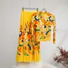 Traje de dos piezas con falda de camiseta plisada estampada de dibujos animados, popular moda de comercio exterior europeo y americano, traje de personalidad para mujer, estilo occidental