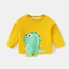 Camiseta de algodón puro para bebé, top de manga larga de primavera para niños, ropa de primavera para lactantes, camiseta básica para niñas, ropa para niños para primavera y otoño