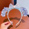 Diadema Infantil Adorable Headwear Sanrio Exquisito Lazo de Malla Lámpara de Cinturón Luminosa Orejas de Conejo Súper Lindas Accesorios para el Cabello de Perla