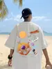 Camisetas de Manga Curta para Alunos do Ensino Fundamental para Meninos e Crianças Maiores no Verão, Camisas de Manga Meia-Manga 100% Algodão para Alunos do Ensino Médio, Camisas Modernas de Manga Três Quartos com Desenhos