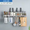 Estante de Almacenamiento Multifuncional de Cocina Montado en Pared Portacuchillos Estante para Tapas de Ollas Estante para Condimentos Suministros Multifuncionales para el Hogar