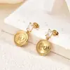 Aretes de Acero Inoxidable Gota de Ojo de Gato, Lujo Ligero, Gama Alta, Aretes Exagerados, Aretes de Moño Grande Retro a la Moda para Mujer