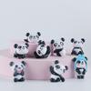 Novos enfeites de PVC 8 ursos brincalhões deitados panda vermelho planta suculenta carro mesa micro paisagem decoração de bolo