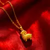 Colar feminino banhado a ouro de luxo leve com amuleto auspicioso, design fofo e inovador, pingente adorável e auspicioso de ovelha do zodíaco, um presente para namorada