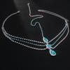 AliExpress Nueva Cadena Étnica de Gota de Agua para la Frente Moda Europea y Americana Multicapa de Pedrería Cadena para el Cabello Tocado Cadena para el Cabello