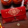 Bolsas de Envelope Vermelho para Casamento, Suprimentos para Casamento, Caractere Criativo de Dupla Felicidade, Novo Estilo Envelopes Vermelhos de Tecido para Cerimônia do Chá, Envelopes Vermelhos Estilo Chinês