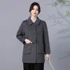 Coleção Outono/Inverno Transfronteiriça para Mães: 2026 novo estilo chinês, caimento relaxado, estiloso, solto, que rejuvenesce, plus size, peça externa versátil