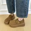 Sandálias Birkenstock Femininas com Plataforma Aumentadoras de Altura 2026 Primavera Novidade Slip-On Sapatos Estilo Birkenstock Retrô Mocassins Casuais