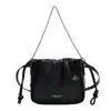 Moda Coreana Versátil Bolso de Mujer Cadena Bolso Cubo 2026 Primavera Nuevo Estilo Plisado Nicho Elegante Bolso de Hombro Cruzado