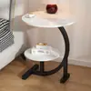 Mesa Auxiliar de Sofá Sala de Estar Hogar Balcón Mesa de Té Estante de Almacenamiento Mesa de Café Pequeña de Lujo Ligero Mesa Móvil Gabinete Lateral Mesa Lateral