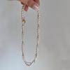 Collar de perlas de vidrio con hebilla de girasol de doble capa para mujer, cadena de lana con cuentas de lujo, cadena de clavícula desmontable