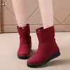 Botas de Nieve para Mujer 2026 Estilo Nuevo Invierno Botines Cortos para Dama Más Terciopelo Suela Gruesa Impermeables Caña Corta Fondo Plano Cálidos Zapatos de Algodón para Mamá