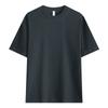 Camiseta de algodón pesado de 240 g de triple aguja, talla europea, doble hilo, hombro caído pequeño, corte holgado, cuello redondo, camiseta transfronteriza europea y americana, logotipo para hombre