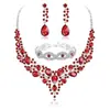 Conjunto de Collar, Pendientes y Pulsera Estilo Europeo y Americano con Colgante de Gota de Agua en Forma de V para Ropa Formal, Fiestas, Bodas y Estilo de Lujo