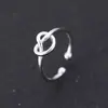 Anillo Abierto de Plata de Ley 925, Anillo Liso Simple con Forma de Corazón, Moda Coreana Exquisita Joyería Hueca de Plata de Ley al por Mayor