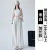 Pantalones de Arroz Glutinoso para Mujer Primavera y Verano 2025 Nuevo Estilo Pequeños de Caída Suaves Pegajosos Cintura Alta Adelgazantes Sueltos Blancos de Pierna Ancha