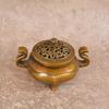 Quemador de incienso de cobre con forma de oreja oficial, envuelto en pulpa de latón vintage de Hongda, placa de adoración para el hogar, quemador de incienso, adornos de cobre