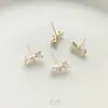 Aretes de Lazo de Zirconia Color-Preservante Chapados en Oro de 14K con Anillo Colgante Accesorios para Aretes Hechos a Mano DIY Materiales